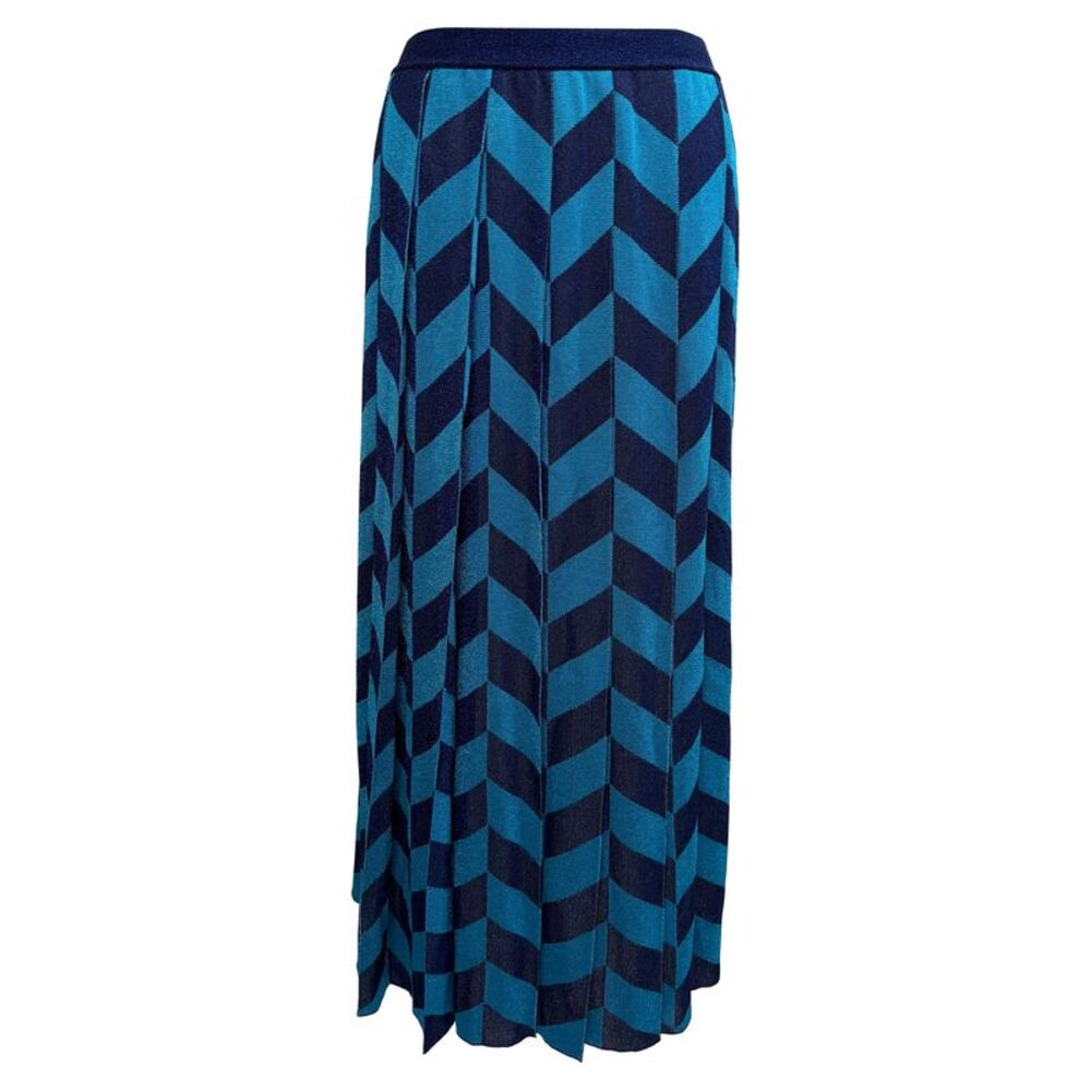 Gucci Pleated Printed Midi Skirt in Blue Viscose